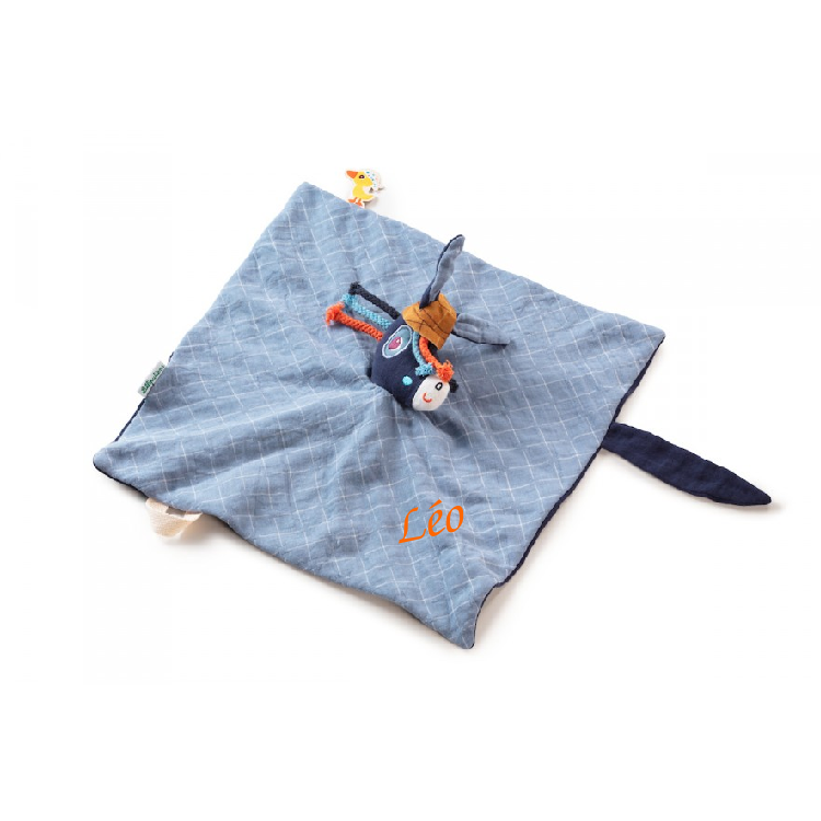  - ignace the donkey - comforter blue organic cotton 25 cm 